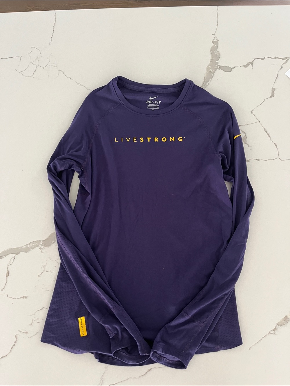 Nike LIVESTRONG Long Sleeve Dri-FIT Top - Purple with Yellow Logo